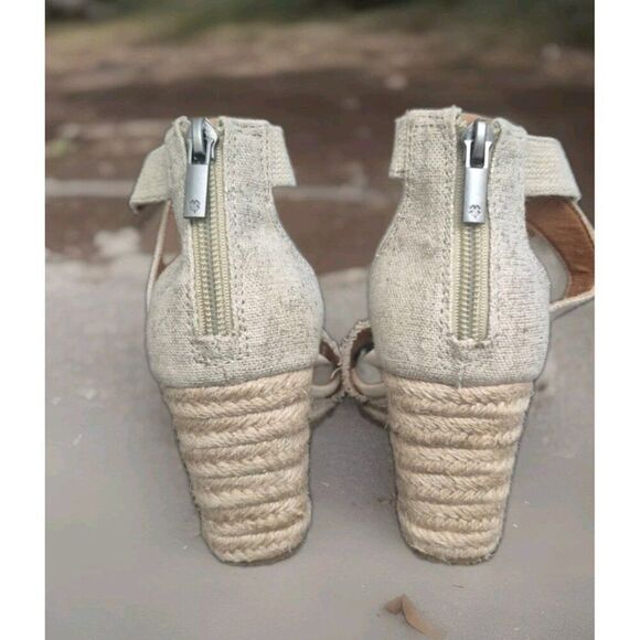 Lucky Brand Mindra Canvas Espadrille Platform Wedge Sandals Women's Size 6.5 - Picture 3 of 6